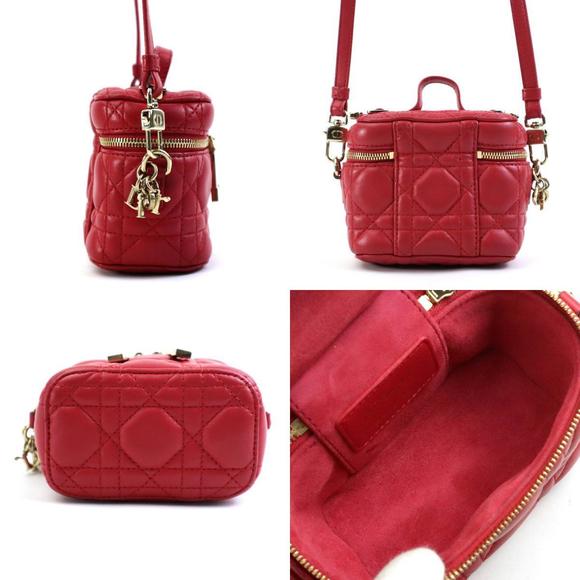 Dior Red Bag Lambskin  Christian Leather Shoulder - Picture 1 of 5